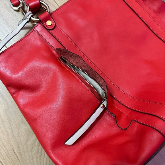 A. Bellucci Red Leather Shoulder Bag - Picture 4 of 14